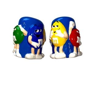 Mars M&Ms characters ceramic salt & pepper shakers, rare, 4 inches